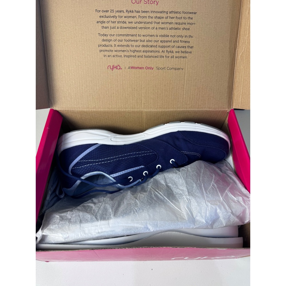 Ryka Teanna Canvas Sneakers Women Size 12 Medium Navy Water Oil Resistant